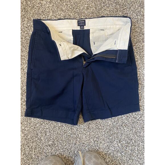 J Crew Shorts Mens Sz 28 Navy Blue Preppy Summer Casual Vacation Chino 7" inseam - Picture 3 of 12